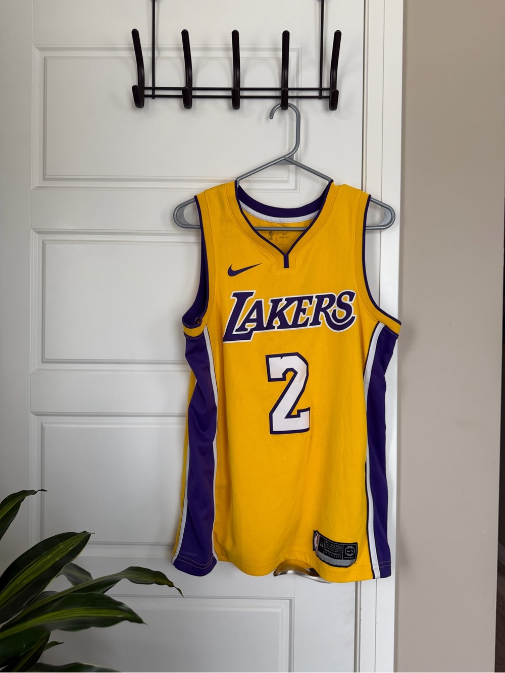 Nike Yellow & Purple Los Angeles Lakers #2 Jersey